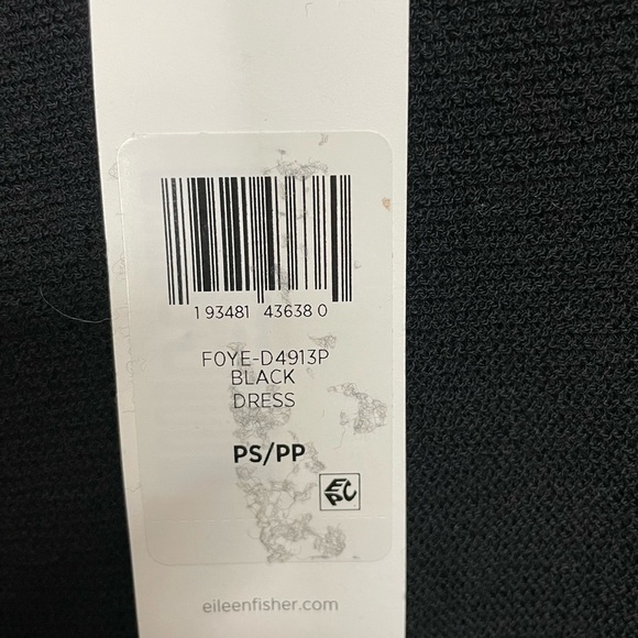 Eileen Fisher Black Wool Crepe Swing Midi Dress Petite Small - Picture 7 of 8